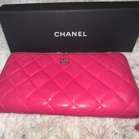 Chanel CC Logo Pink Quilted Matelasse Long Wallet Preowned - Picture 3 of 13